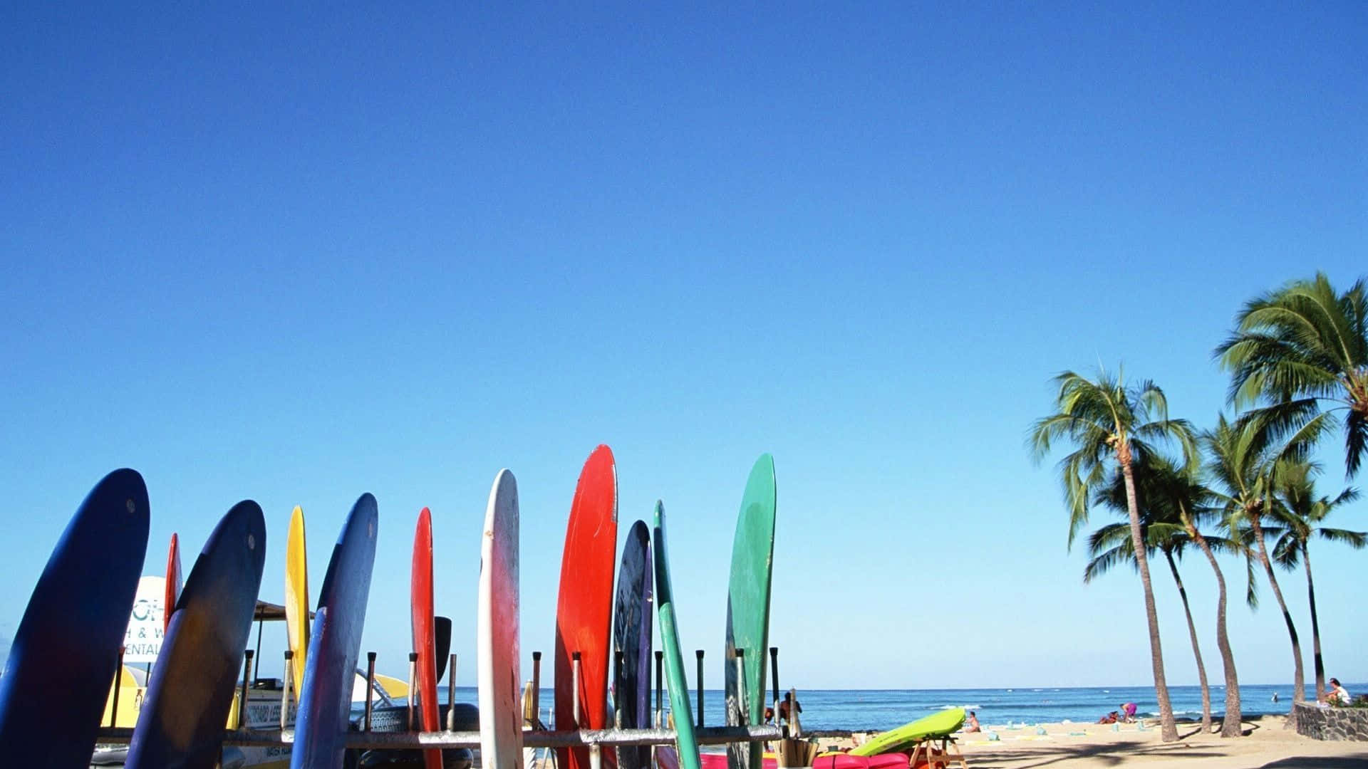 Surfboard Clear Blue Sky Background