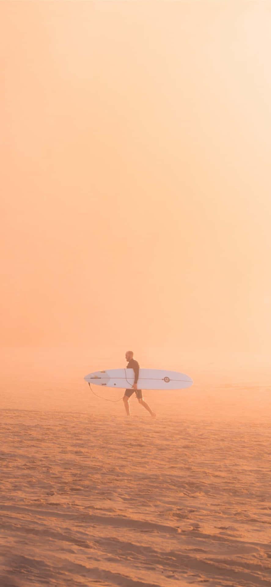 Surfboard Orange Sunset Sky Background