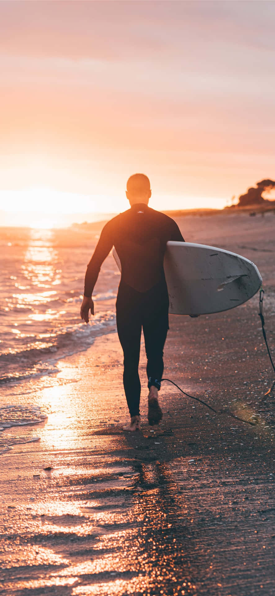 Surfboard Silhouette Man Background