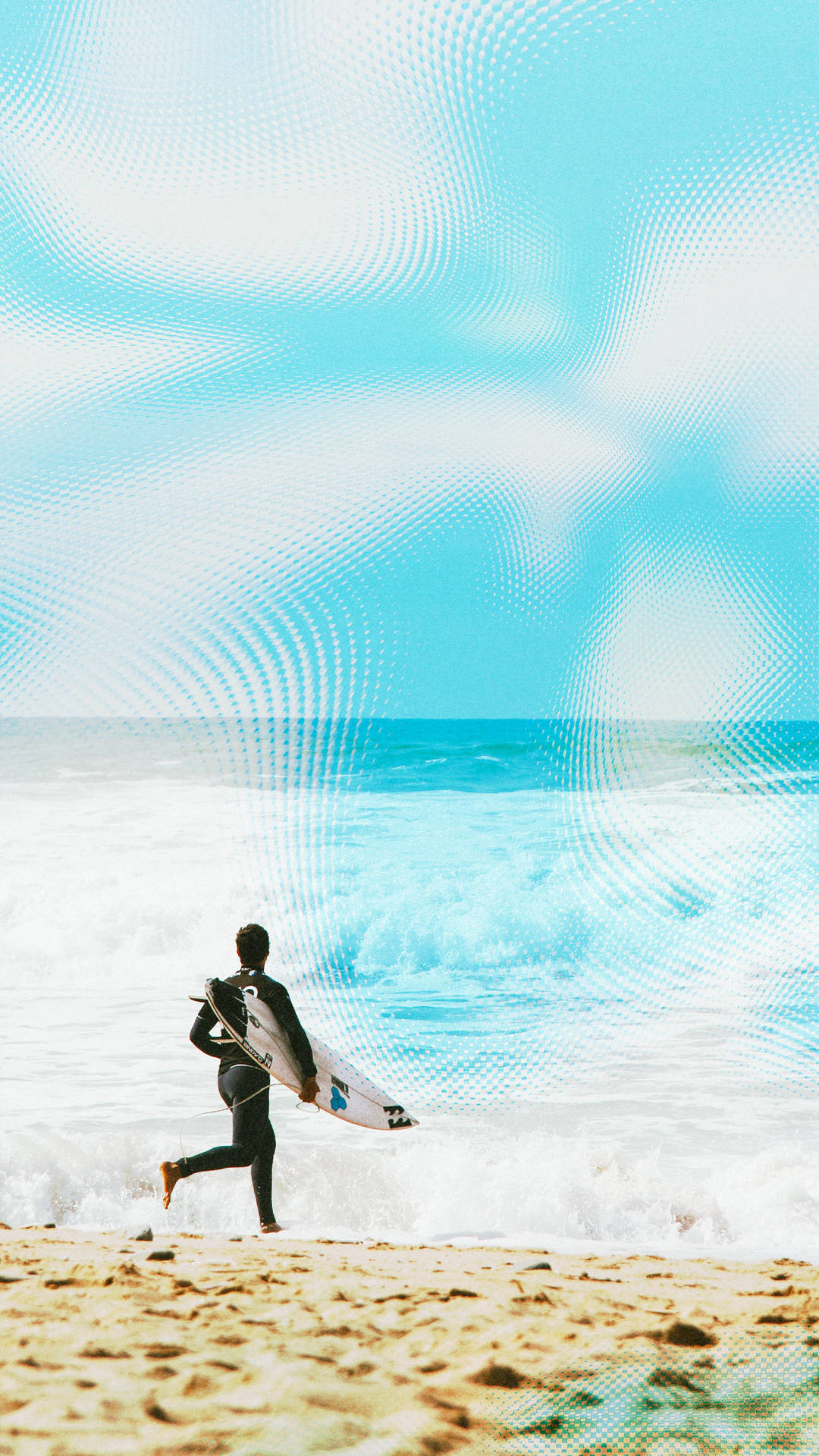 Surfing Blue Sky And Sea Background