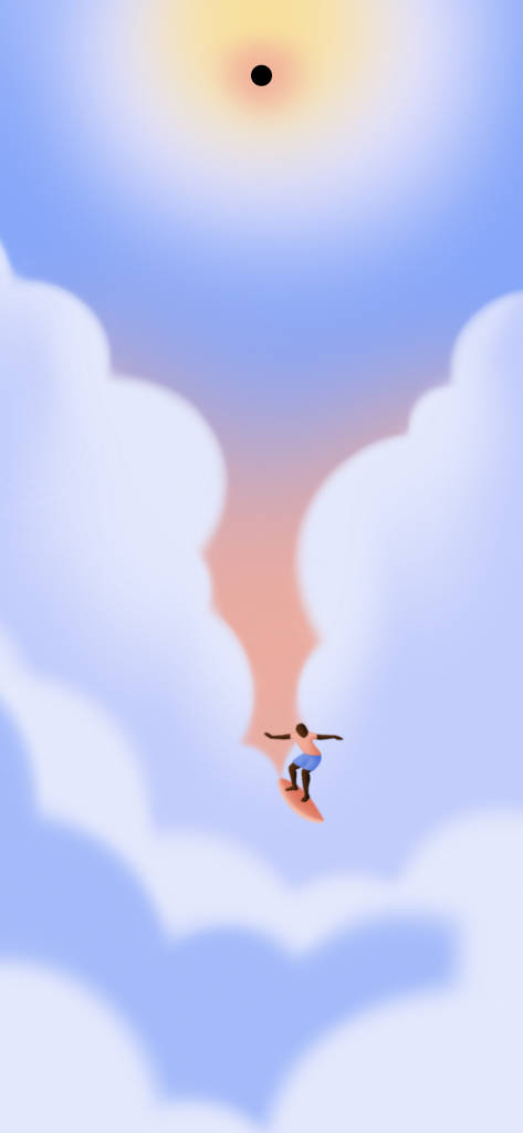 Surfing By The Clouds Punch Hole Background