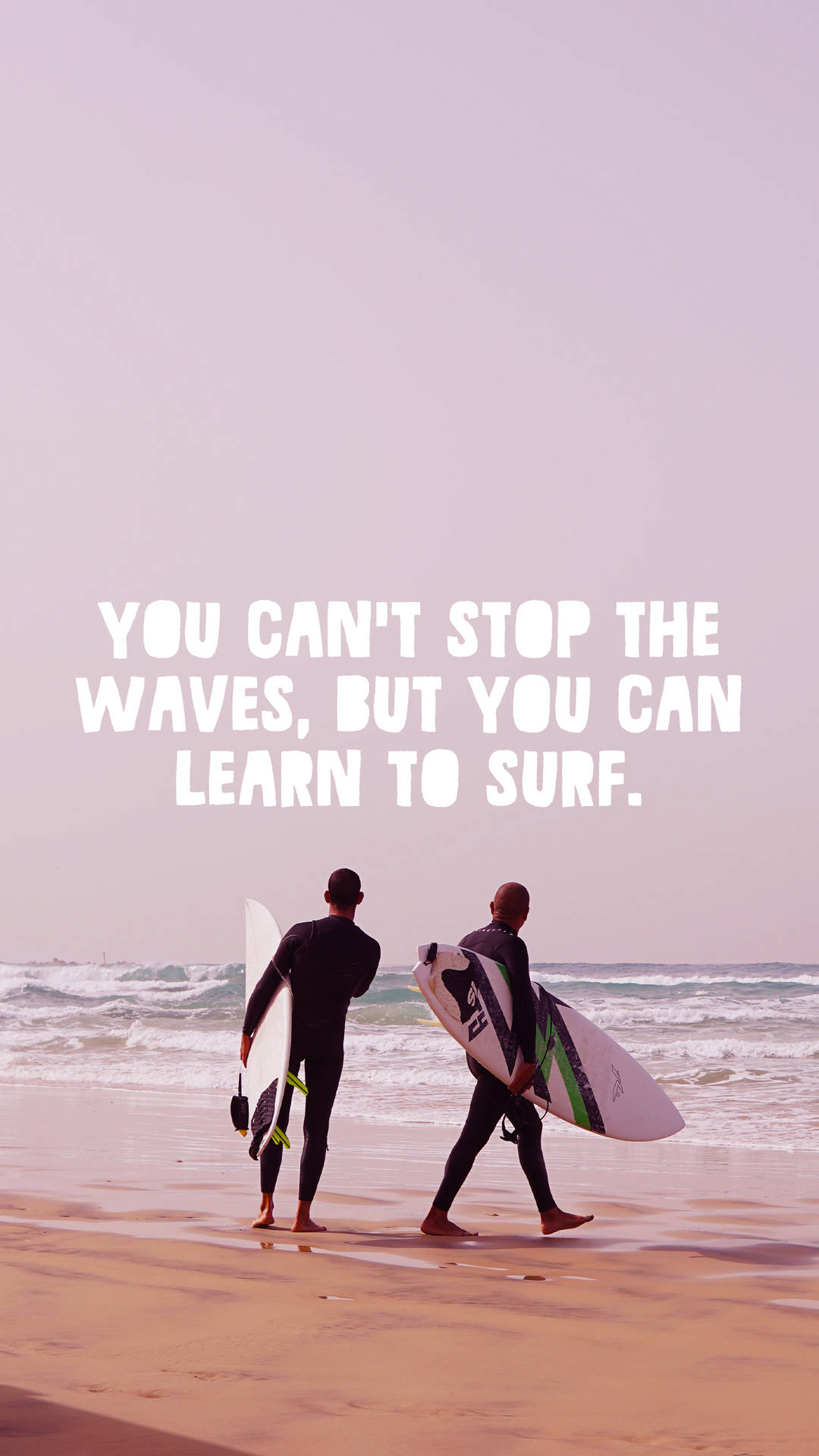 Surfing Can't Stop The Waves Quote Background