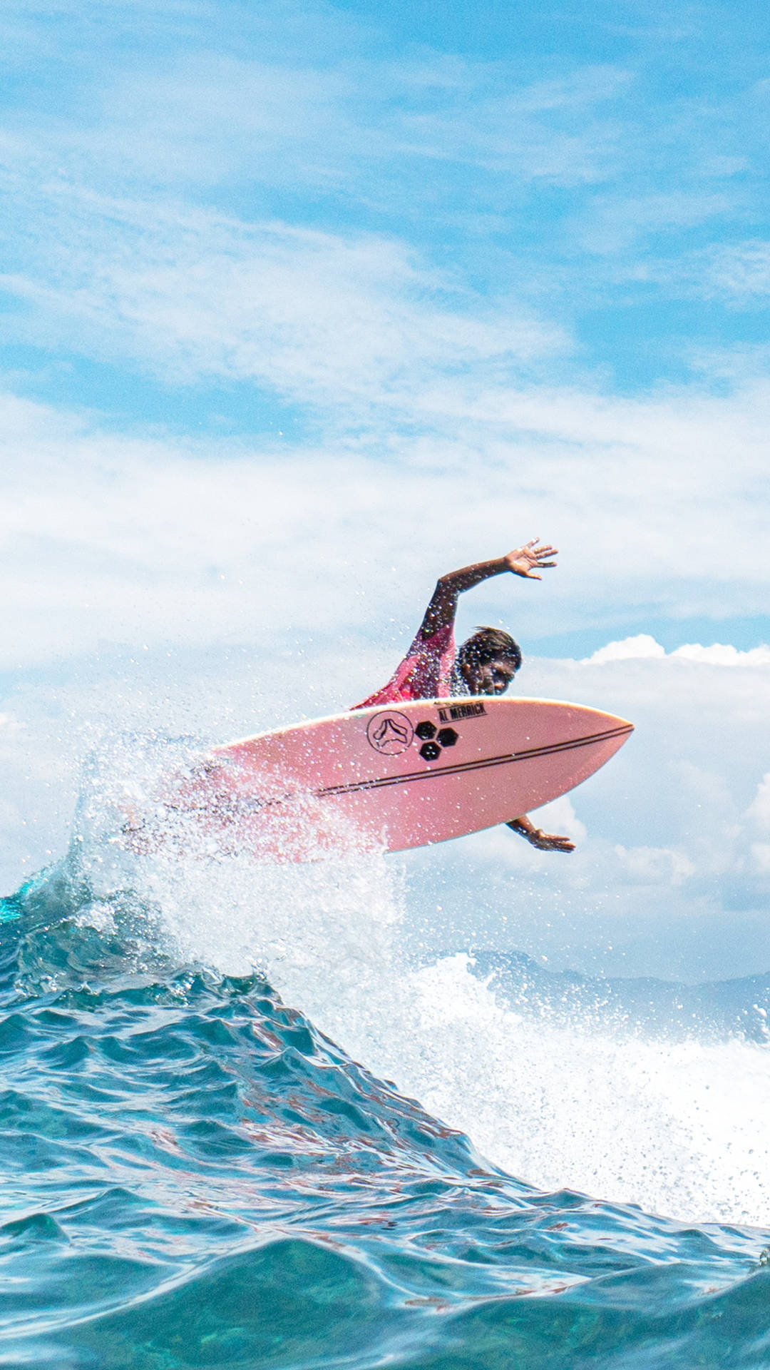 Surfing Pink Board Background