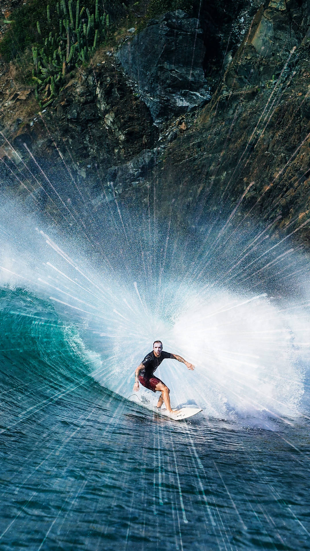 Surfing Tunnel Splash Effect Background