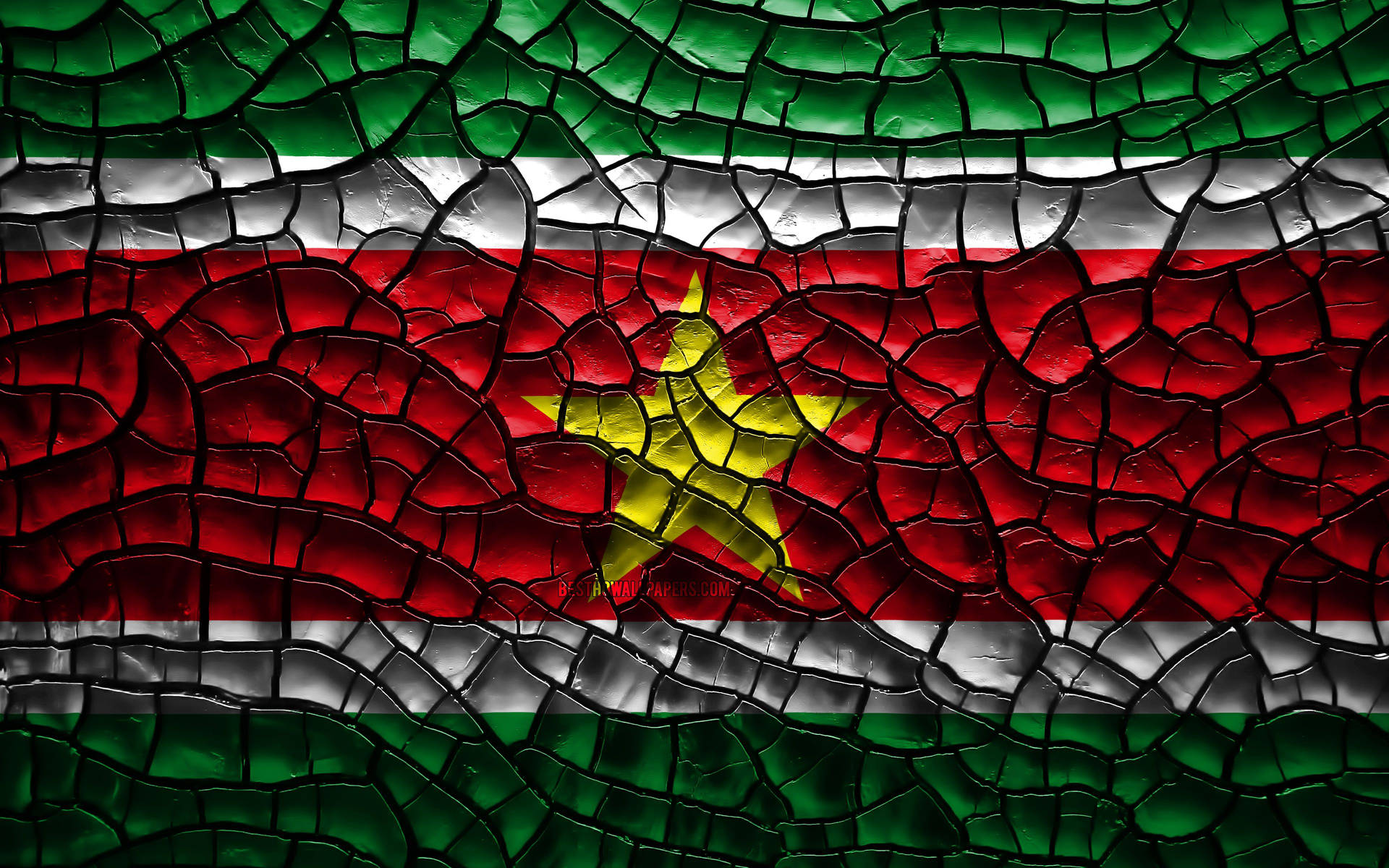 Suriname Cracked Flag Background