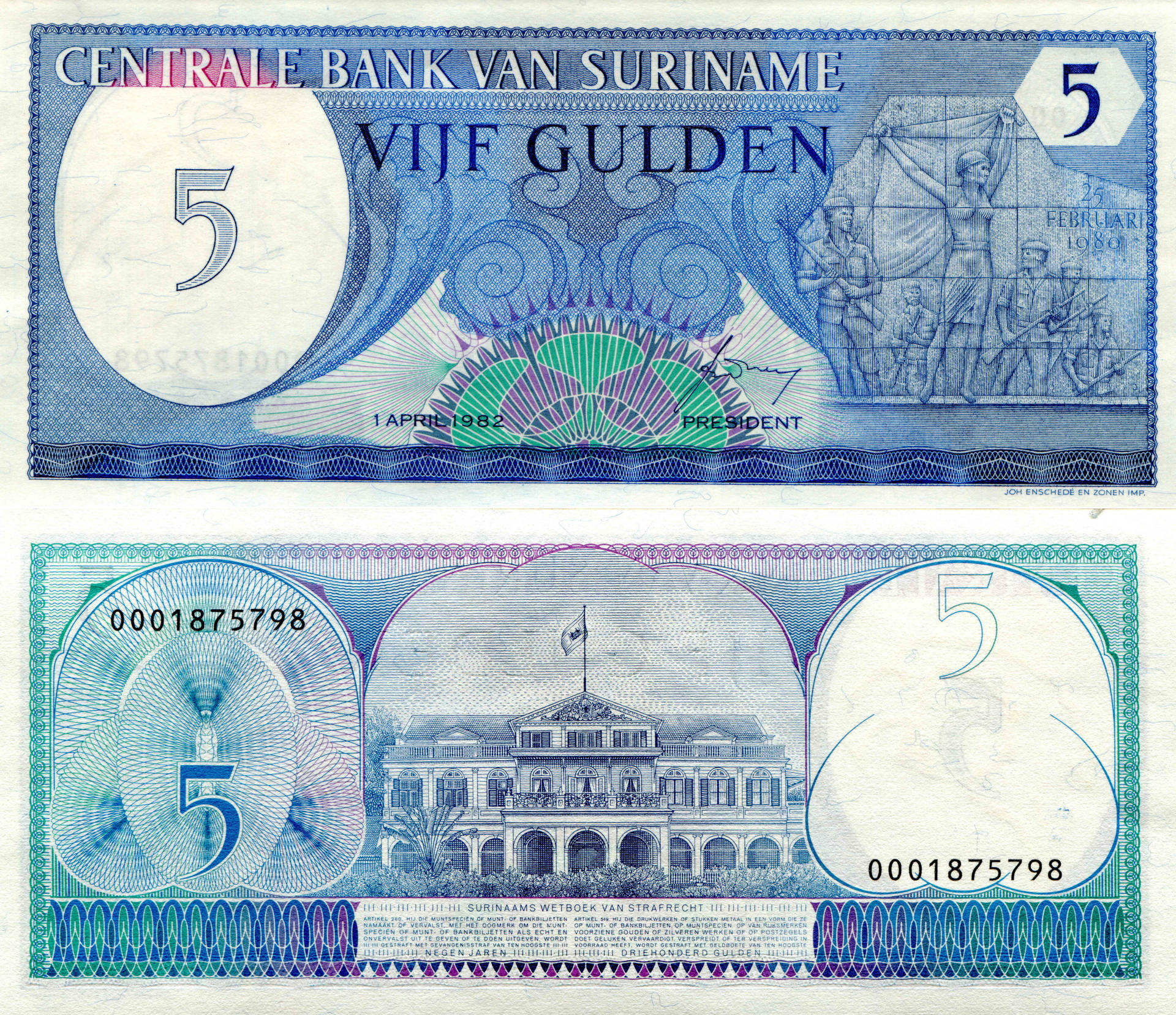 Suriname Money Bill Background