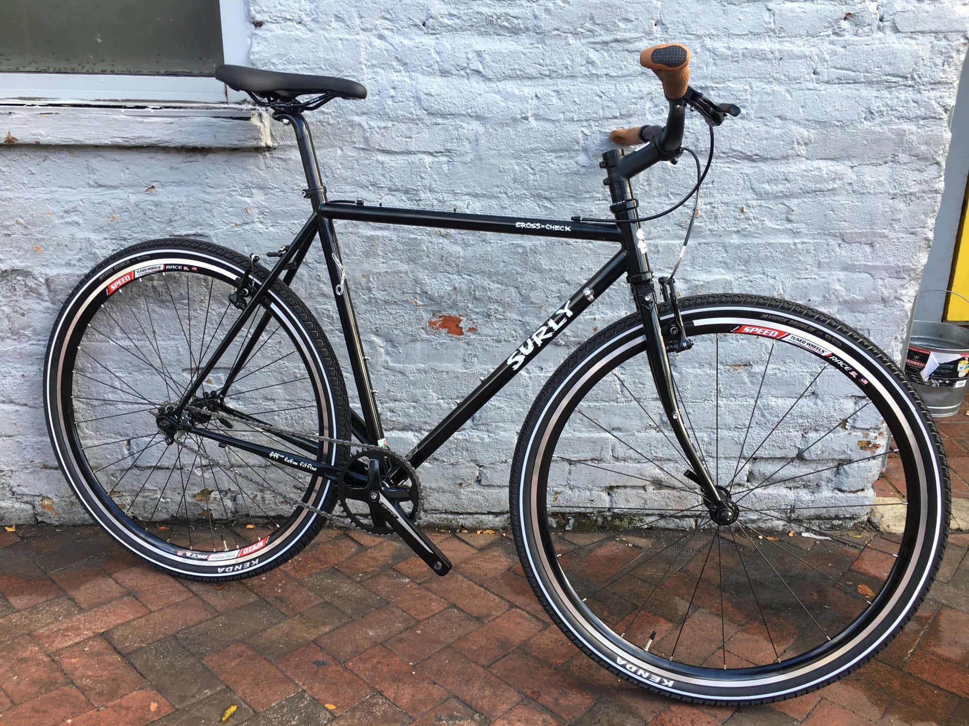 Surly Cross Check With Brown Handles Background