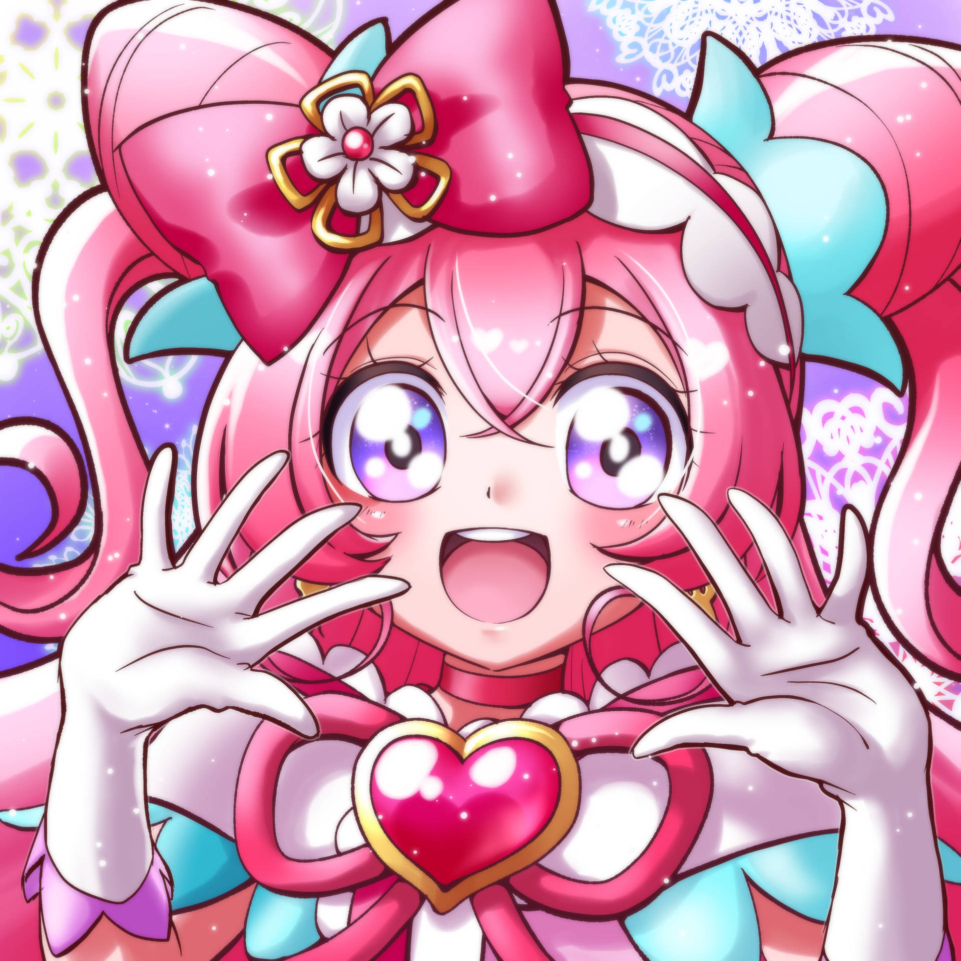 Surprised Cure Precious Anime Girl Background