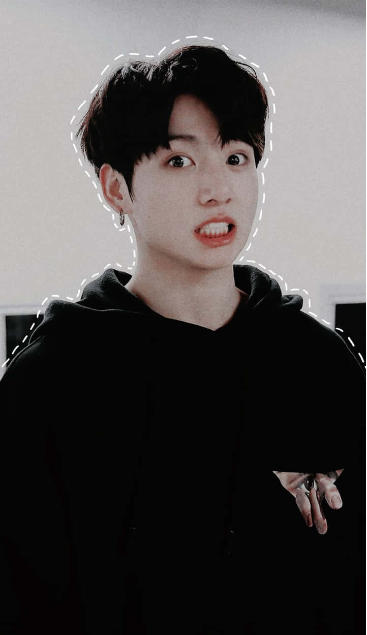 Surprised Manin Black Hoodie Background