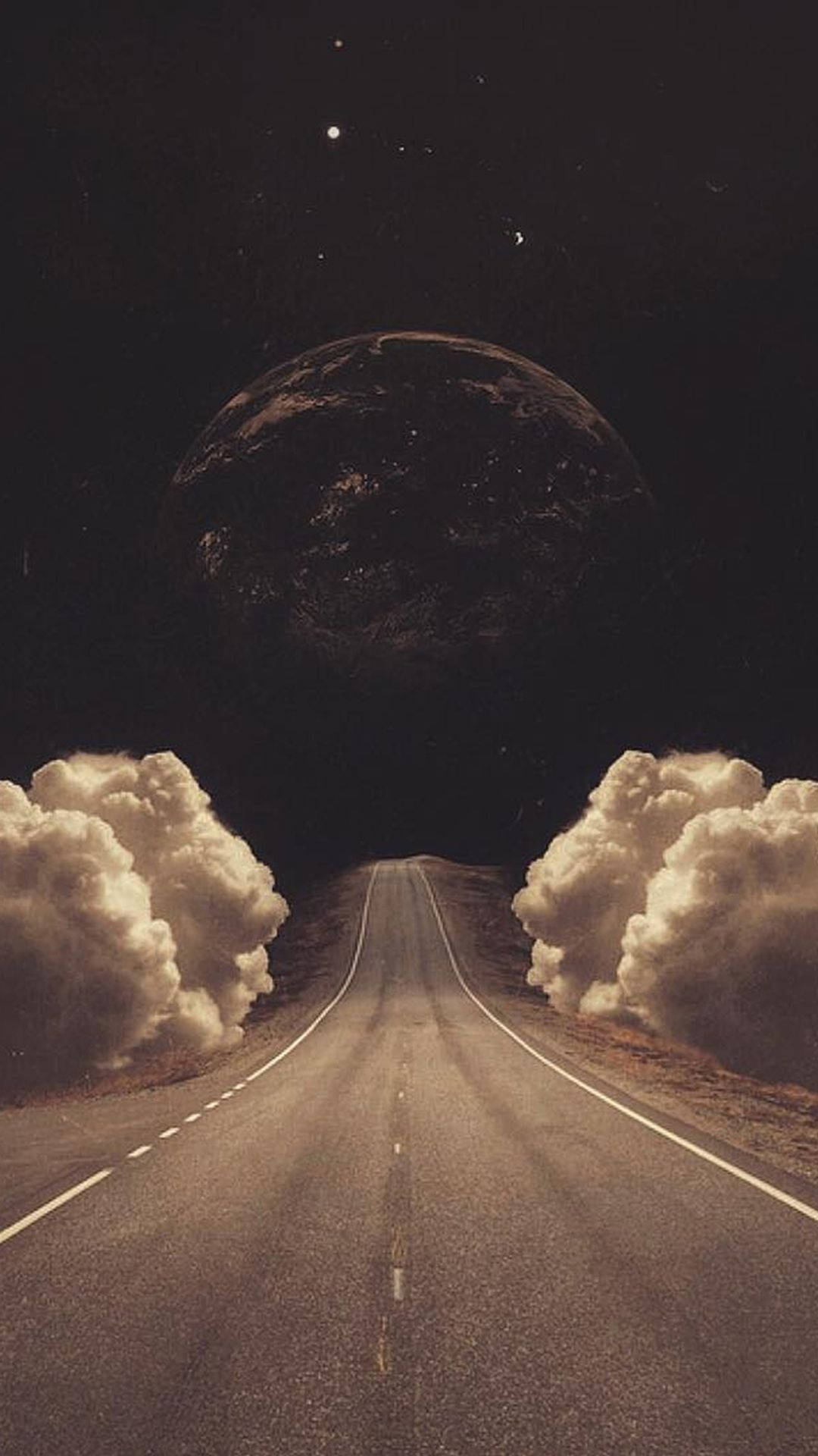 Surreal Art Cover Of A Road Background