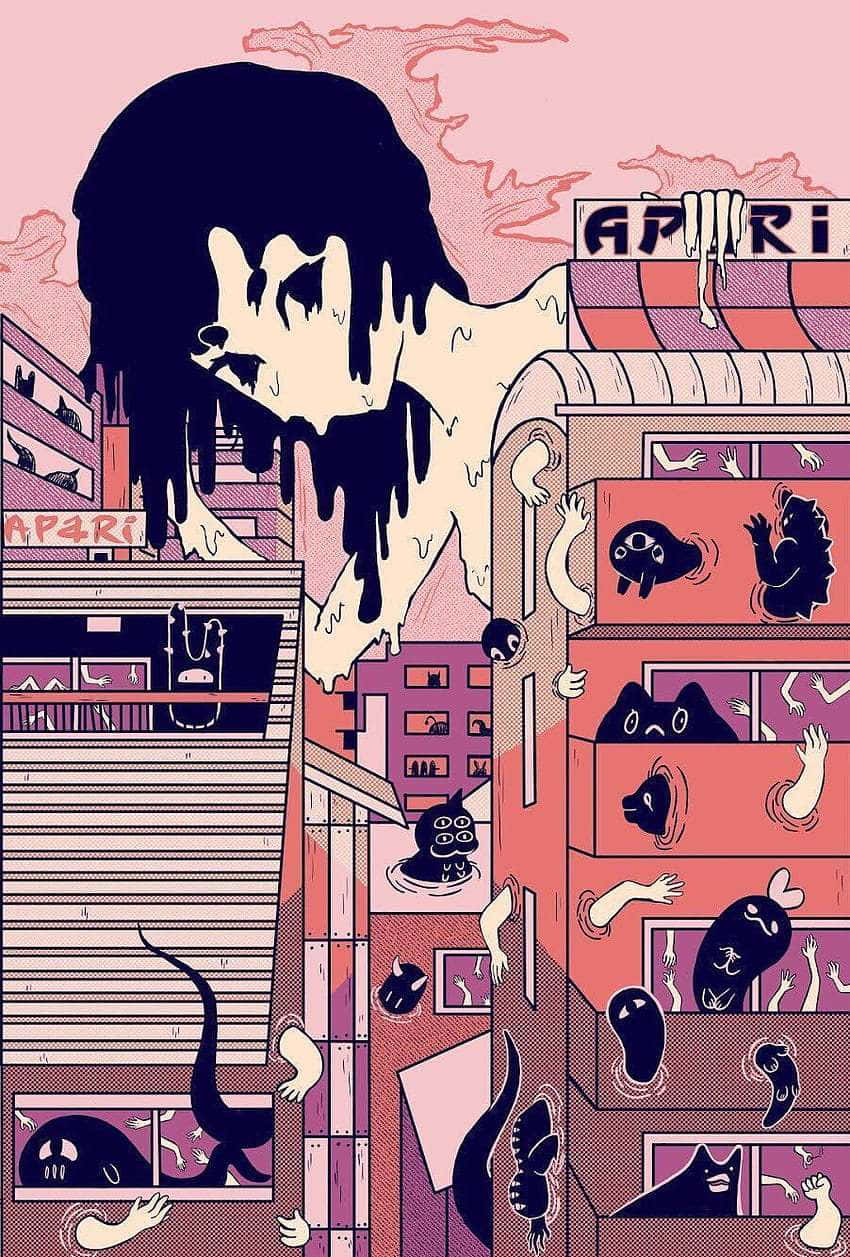 Surreal Cityscape Meltdown Background