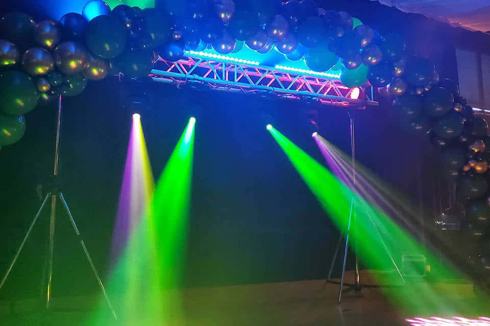 Surreal Dj Lighting Effects In Full Power Background