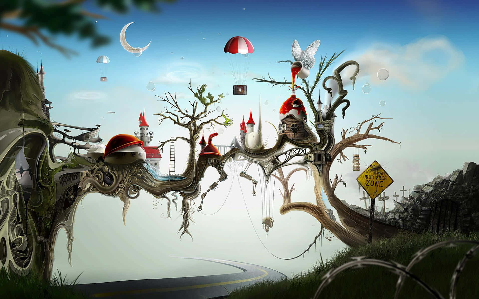 Surreal Dreamscape Artwork Background