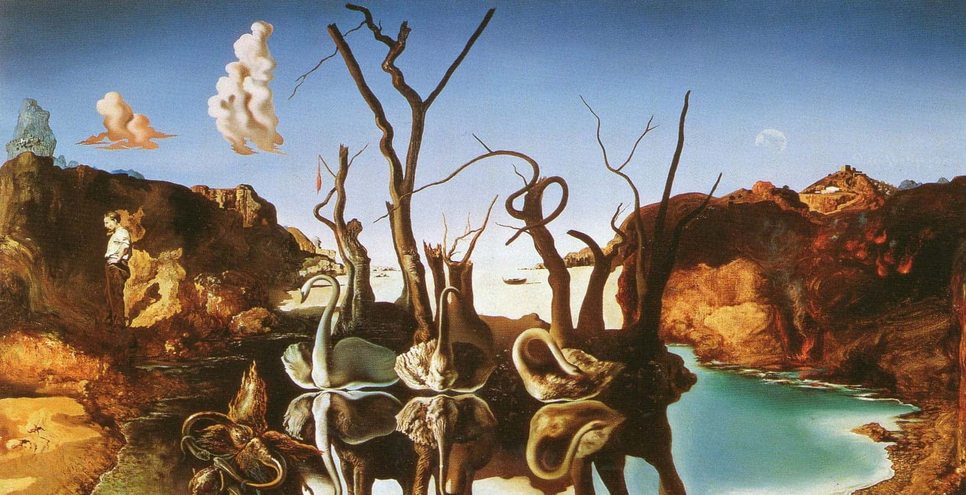 Surreal Dreamscape Hand Painted By Salvador Dali Background