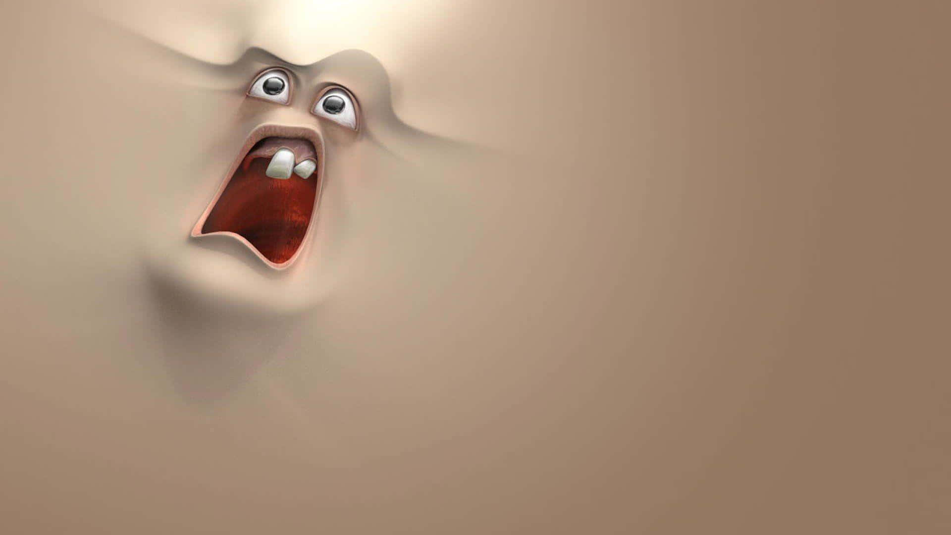 Surreal Face Melting Into Wall H D