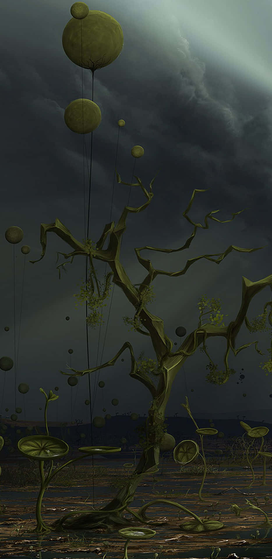 Surreal Hopeless Tree Lo-fi Art Background