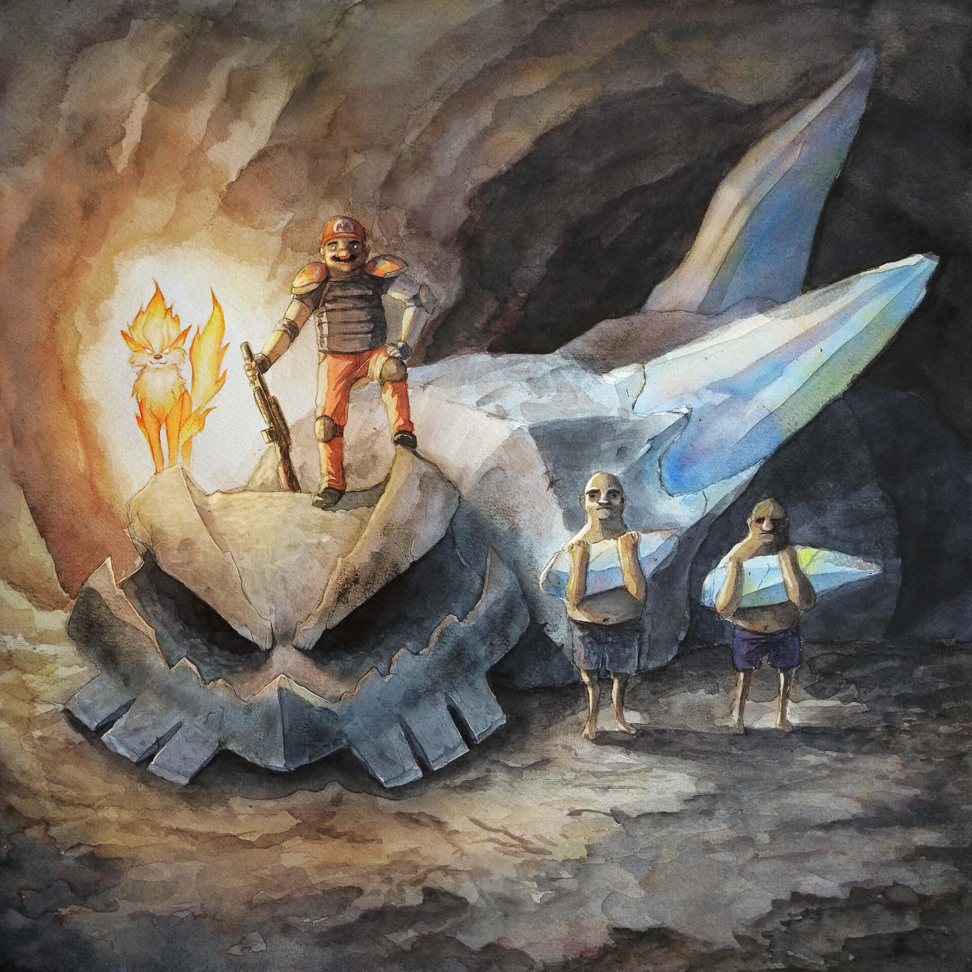 Surreal Mega Steelix Mario Artwork