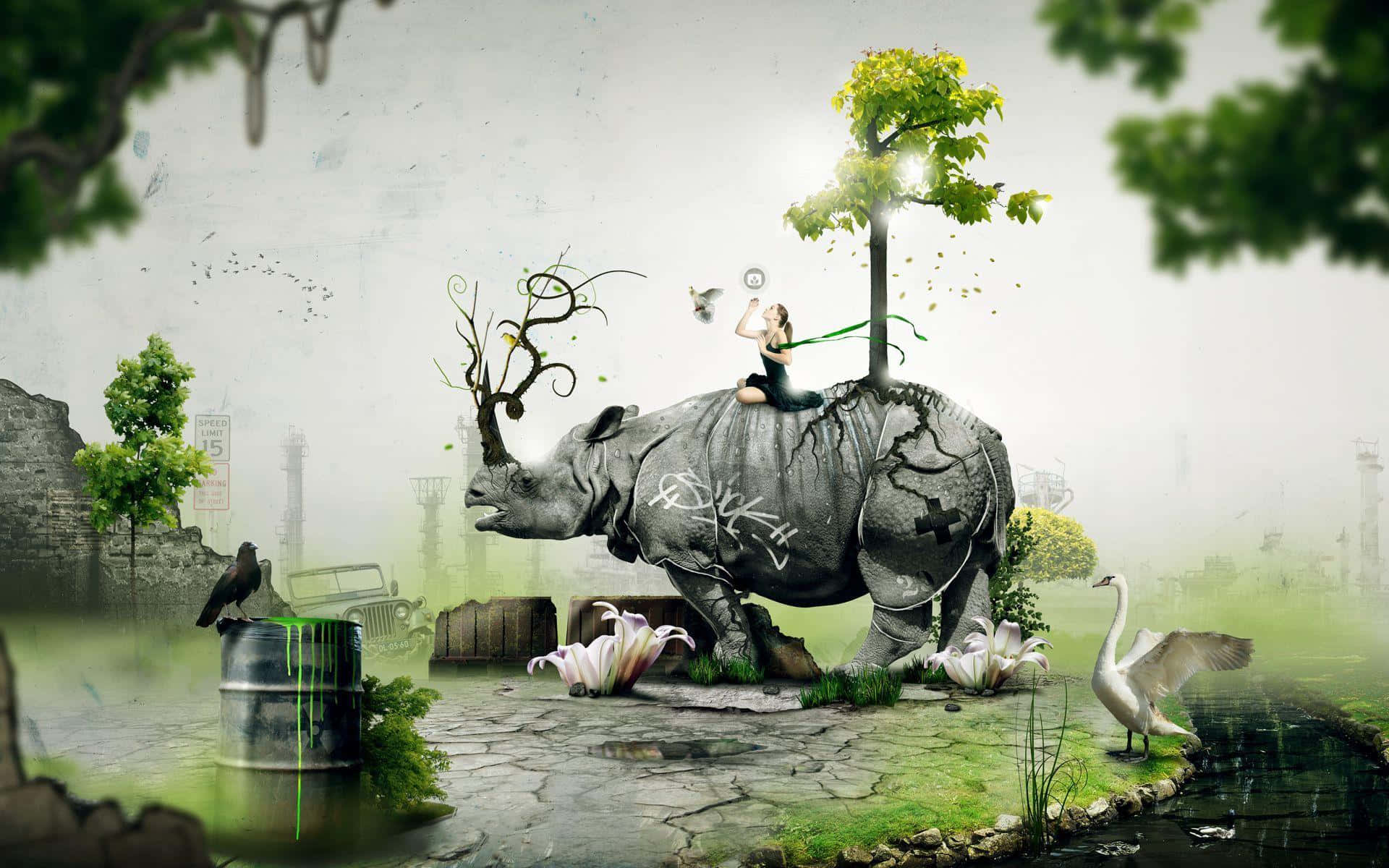 Surreal_ Rhino_ Garden_ Fantasy.jpg Background