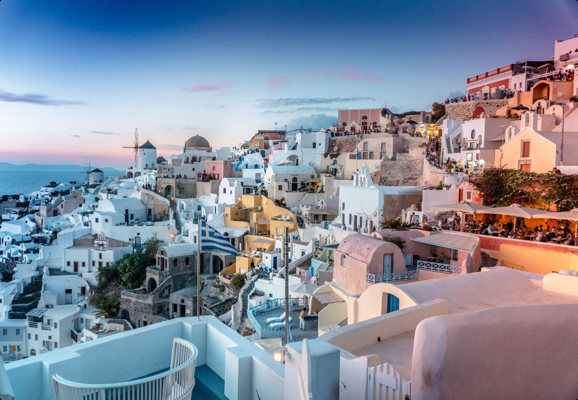 Surreal Santorini Background