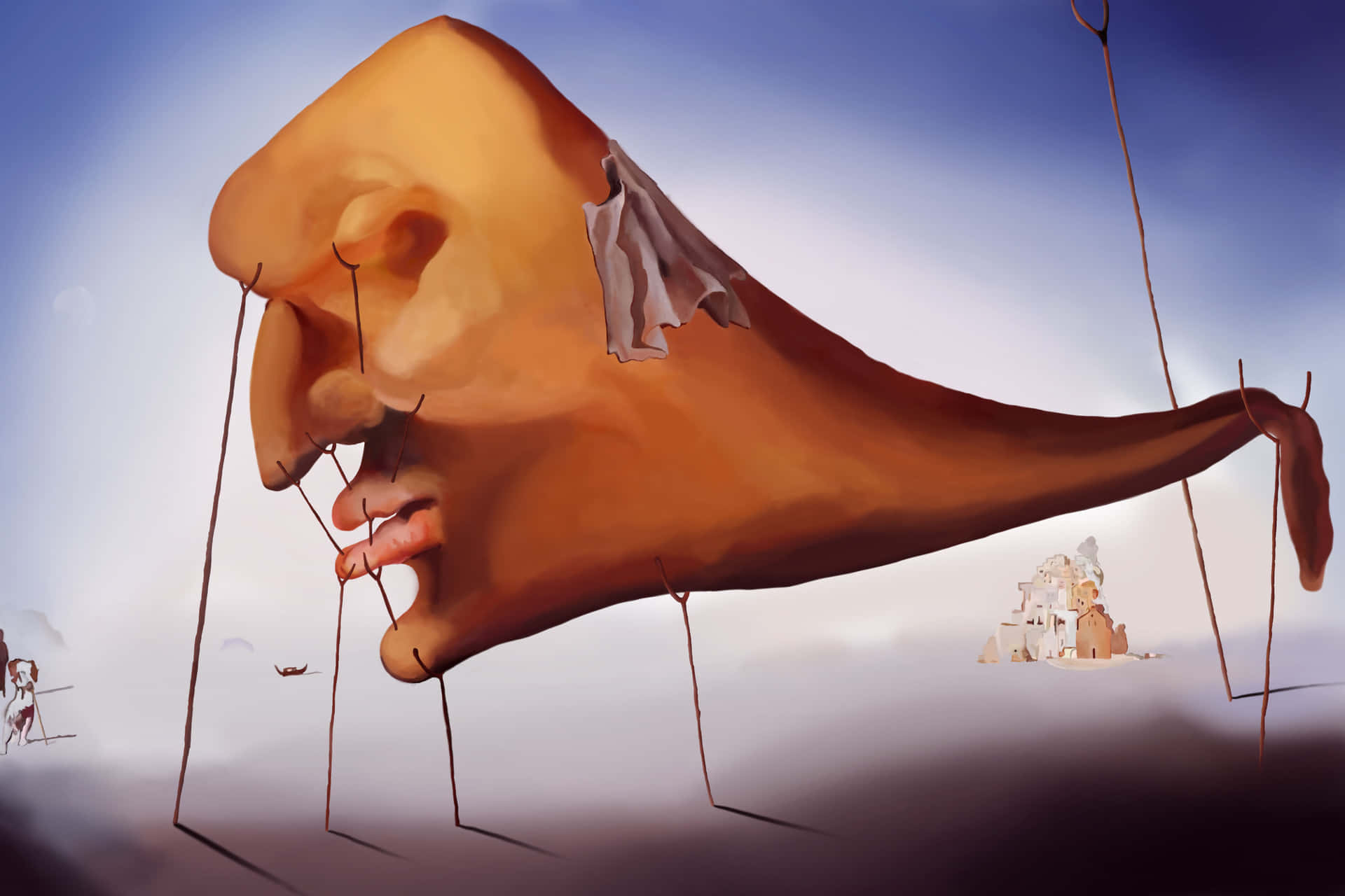 Surreal Scene From Salvador Dali's Painting Background