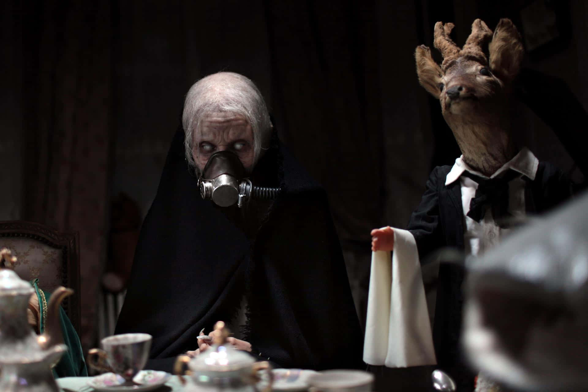 Surreal_ Tea_ Party_ Scene Background