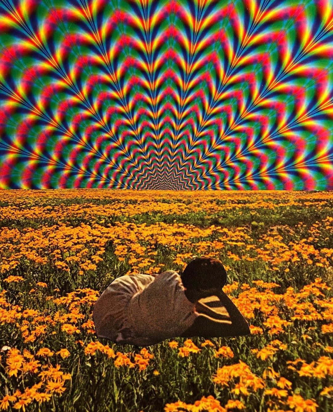Surreal Trip Through A Colorful Psychedelic Landscape Background