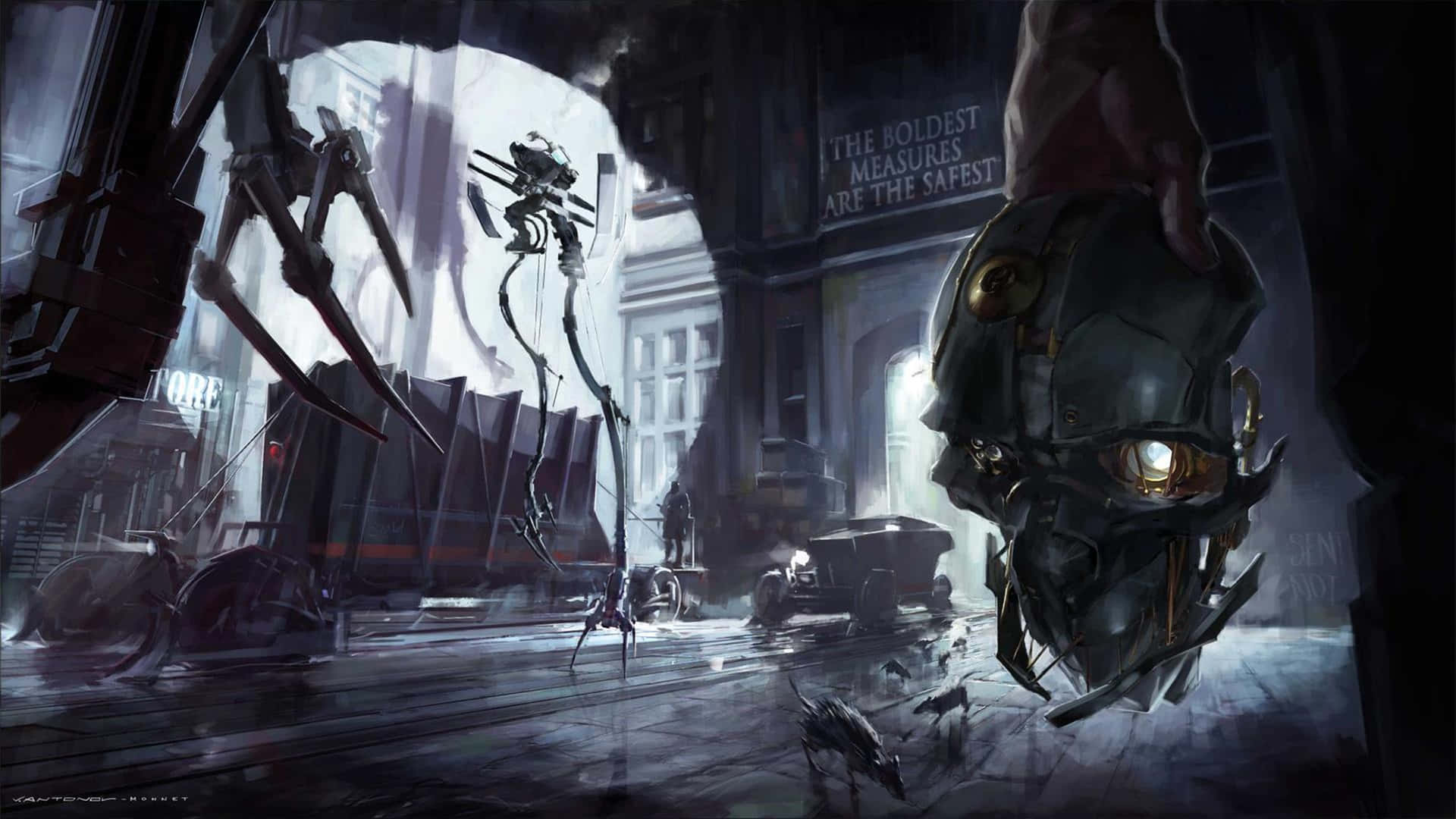 Survive And Thrive In The Dystopian World Of Dishonored Background