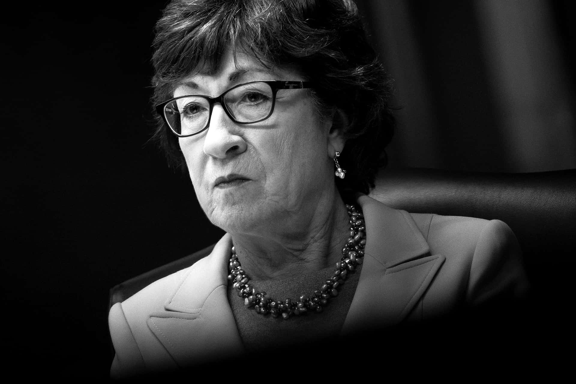 Susan Collins Black And White Background