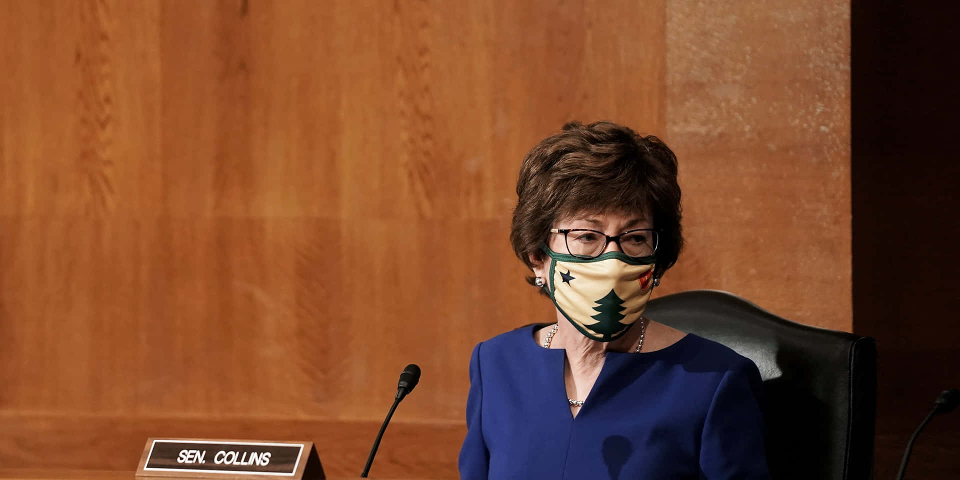 Susan Collins Christmas Mask Background