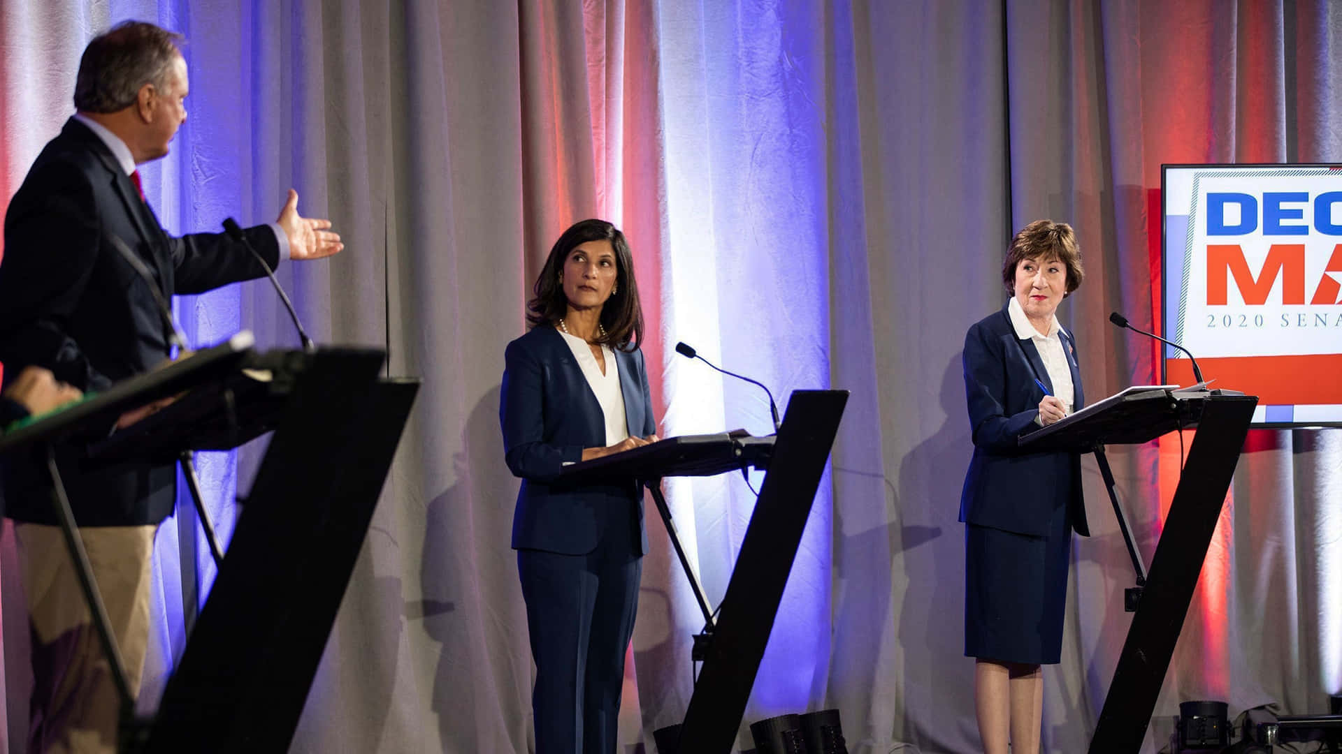 Susan Collins Engages In An Important Discussion During A Debate