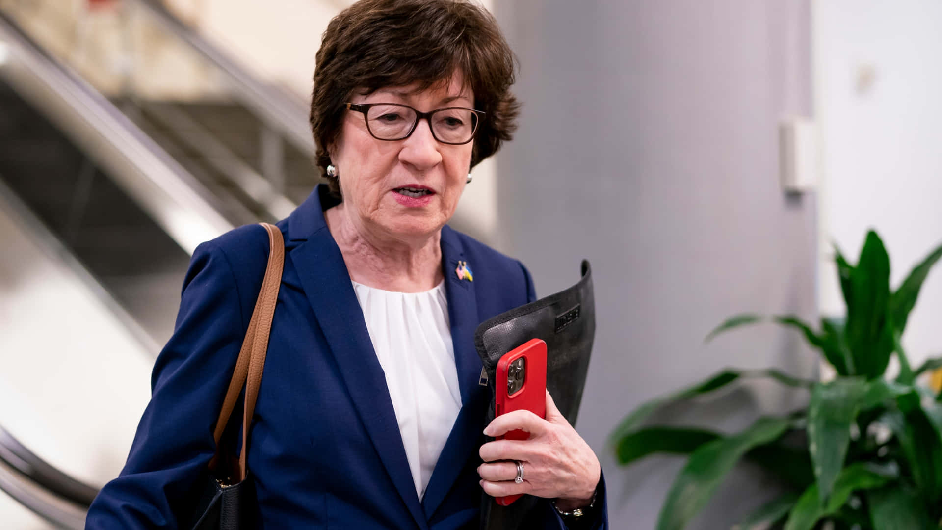 Susan Collins Holding Iphone Background