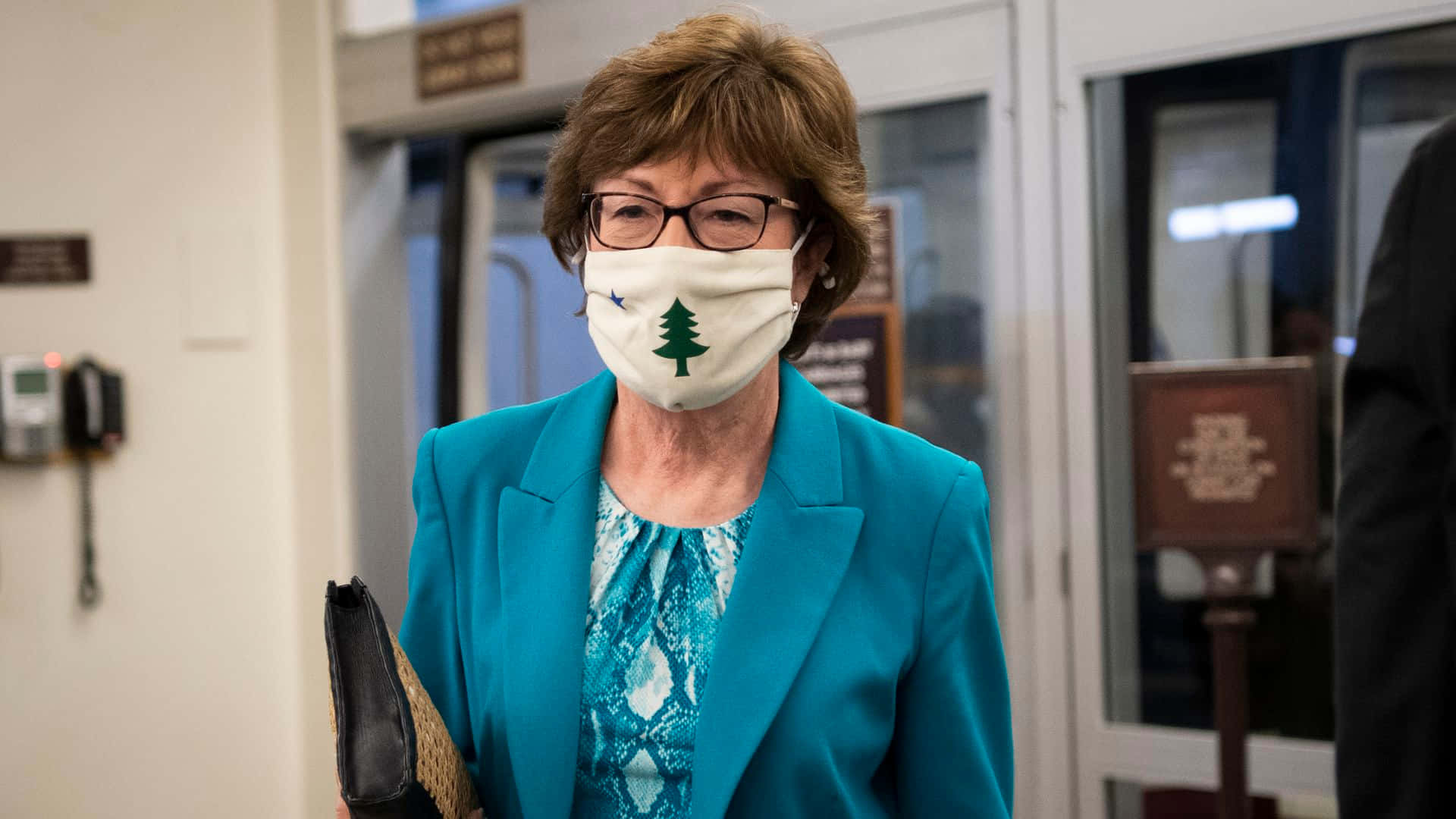 Susan Collins In A Facemask