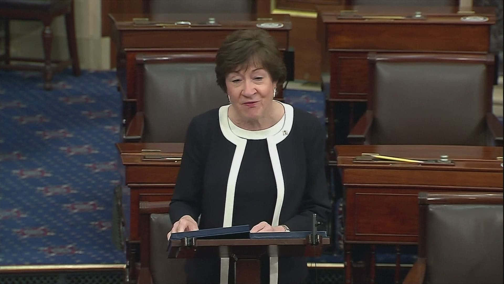Susan Collins In The White House Background