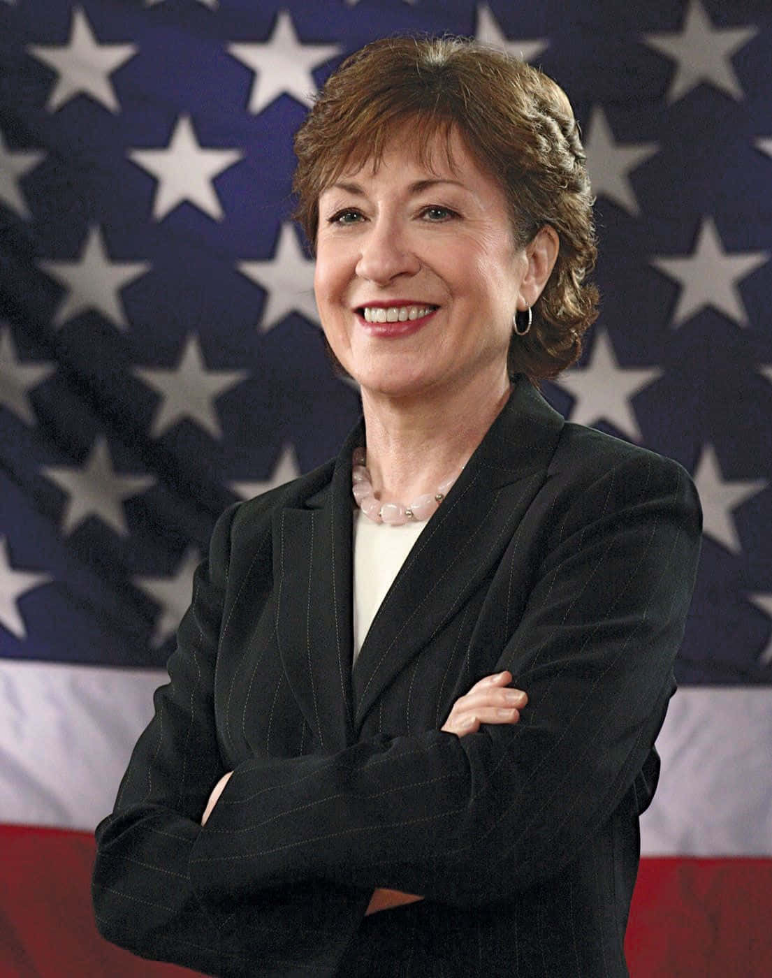 Susan Collins Portrait With Us Flag