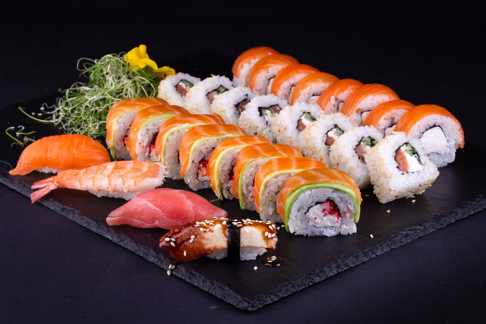 Sushi Appetizer Platter Background