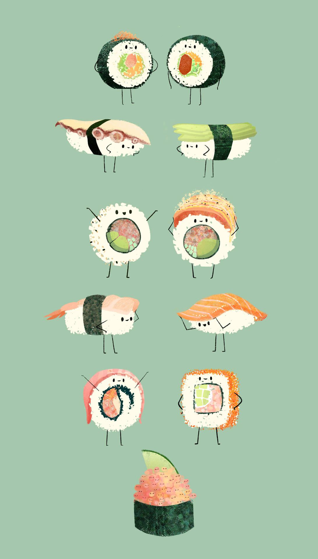 Sushi Cartoon Artwork Background