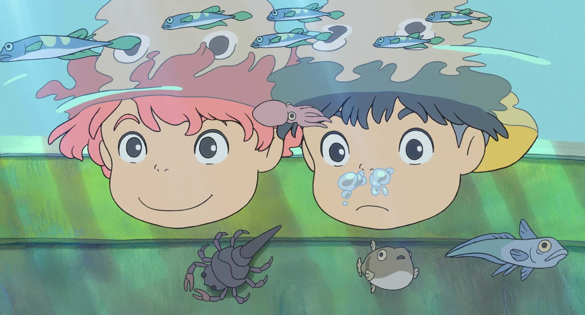Susoke And Ponyo Gake No Ue No Ponyo Background