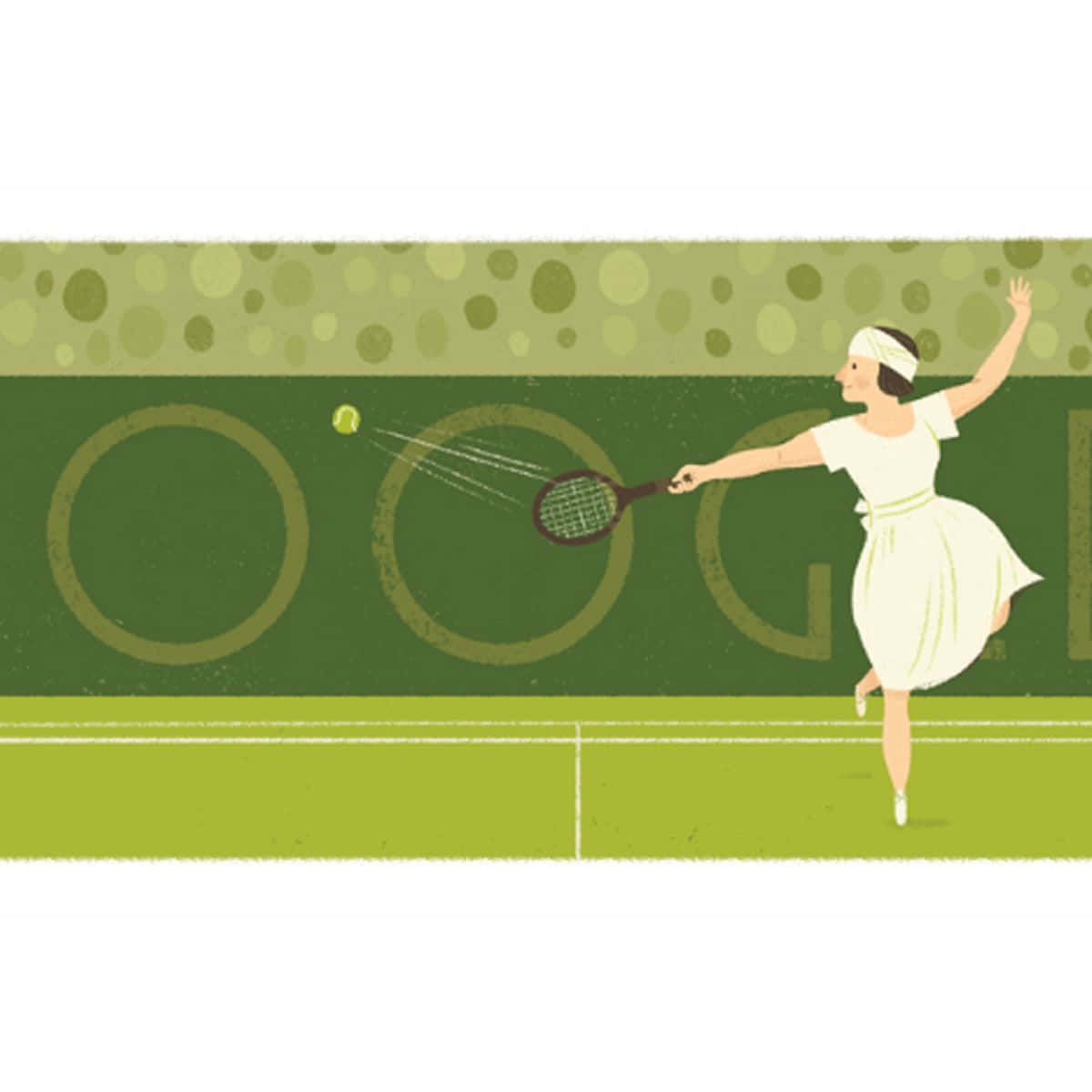 Suzanne Lenglen Cartoon Illustration Background