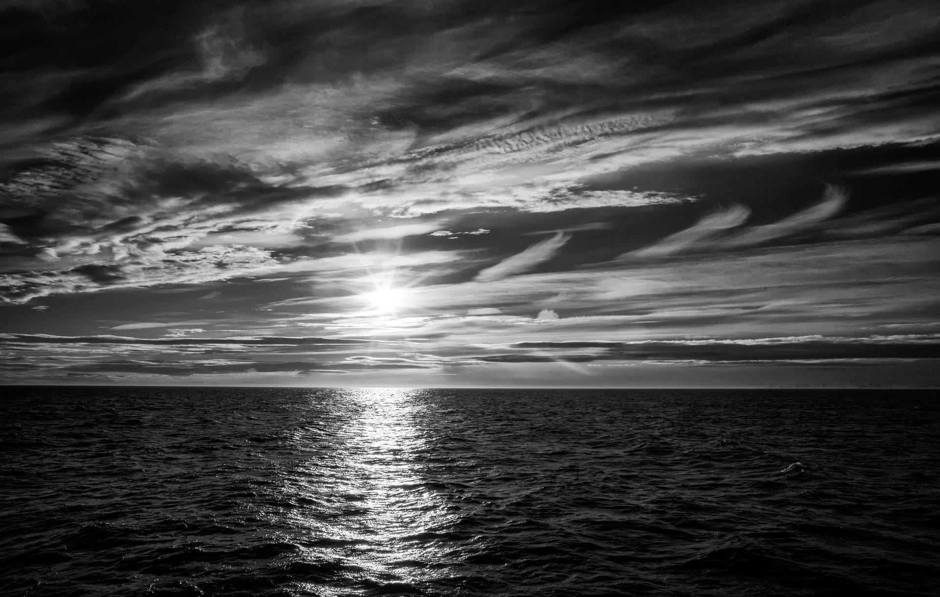 Svalbard Black And White Ocean