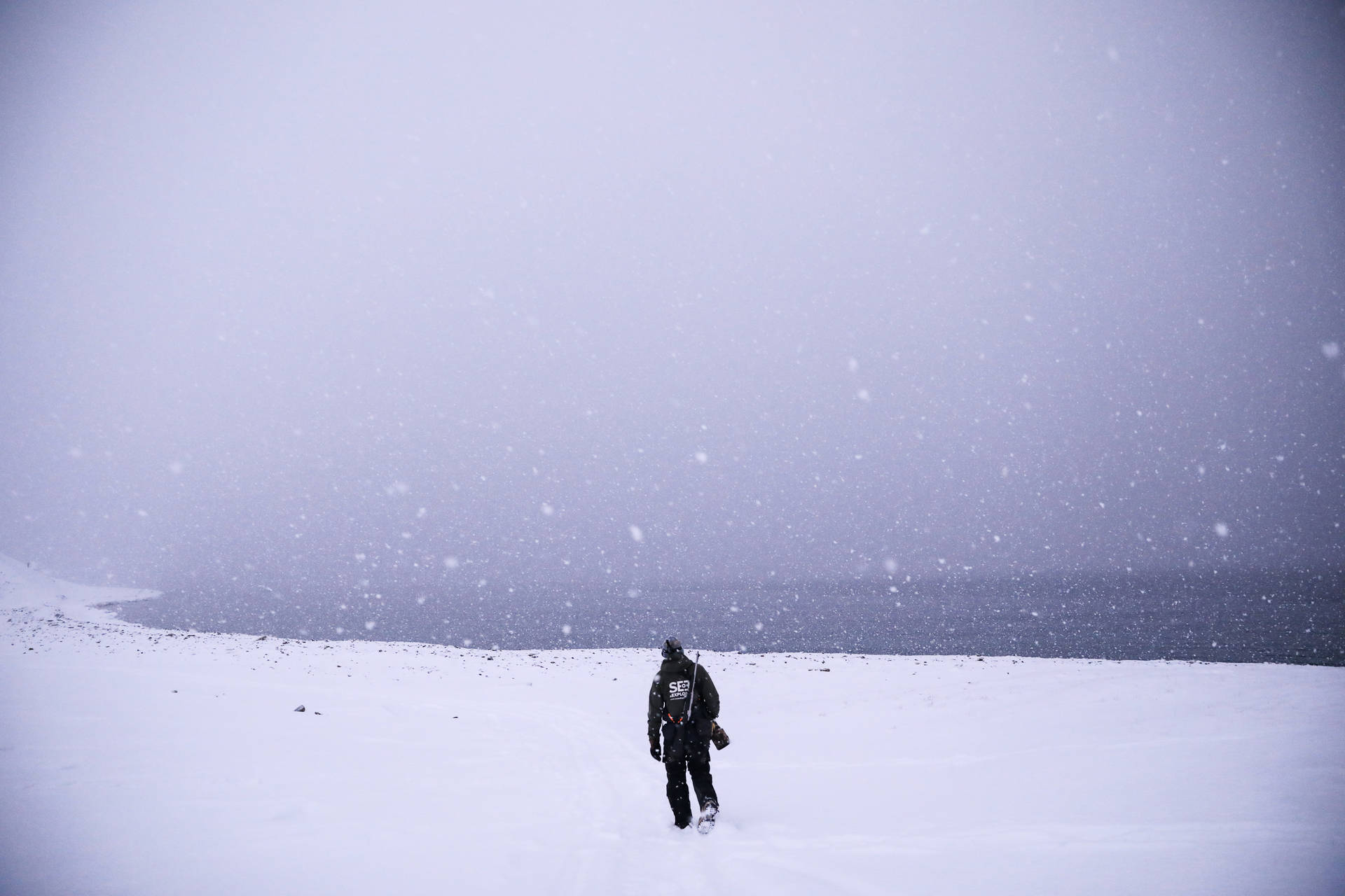 Svalbard Falling Snow Background