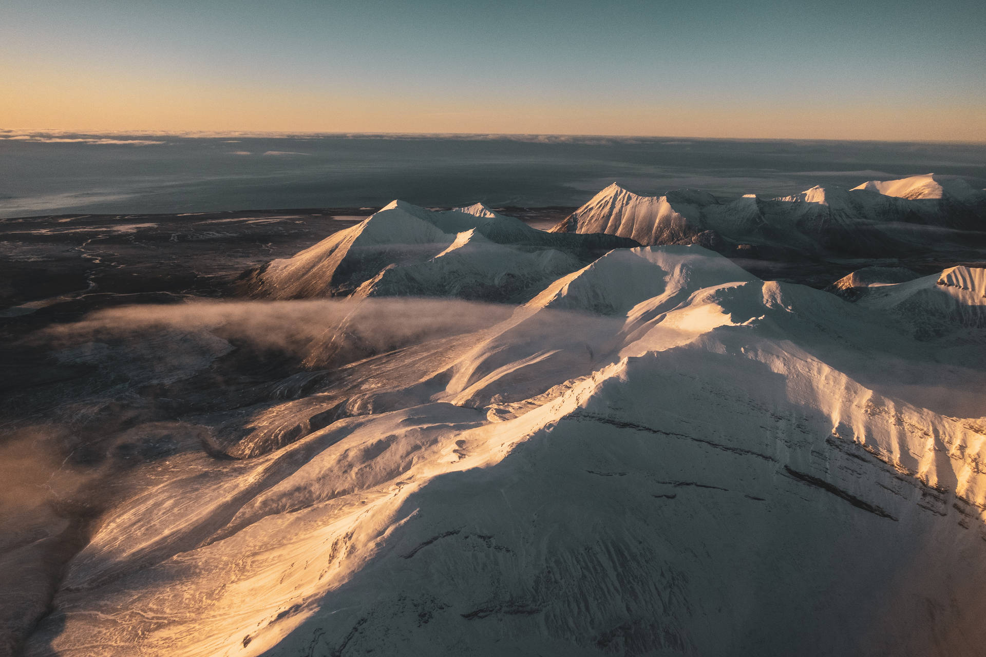 Svalbard Foggy Glaciers Background