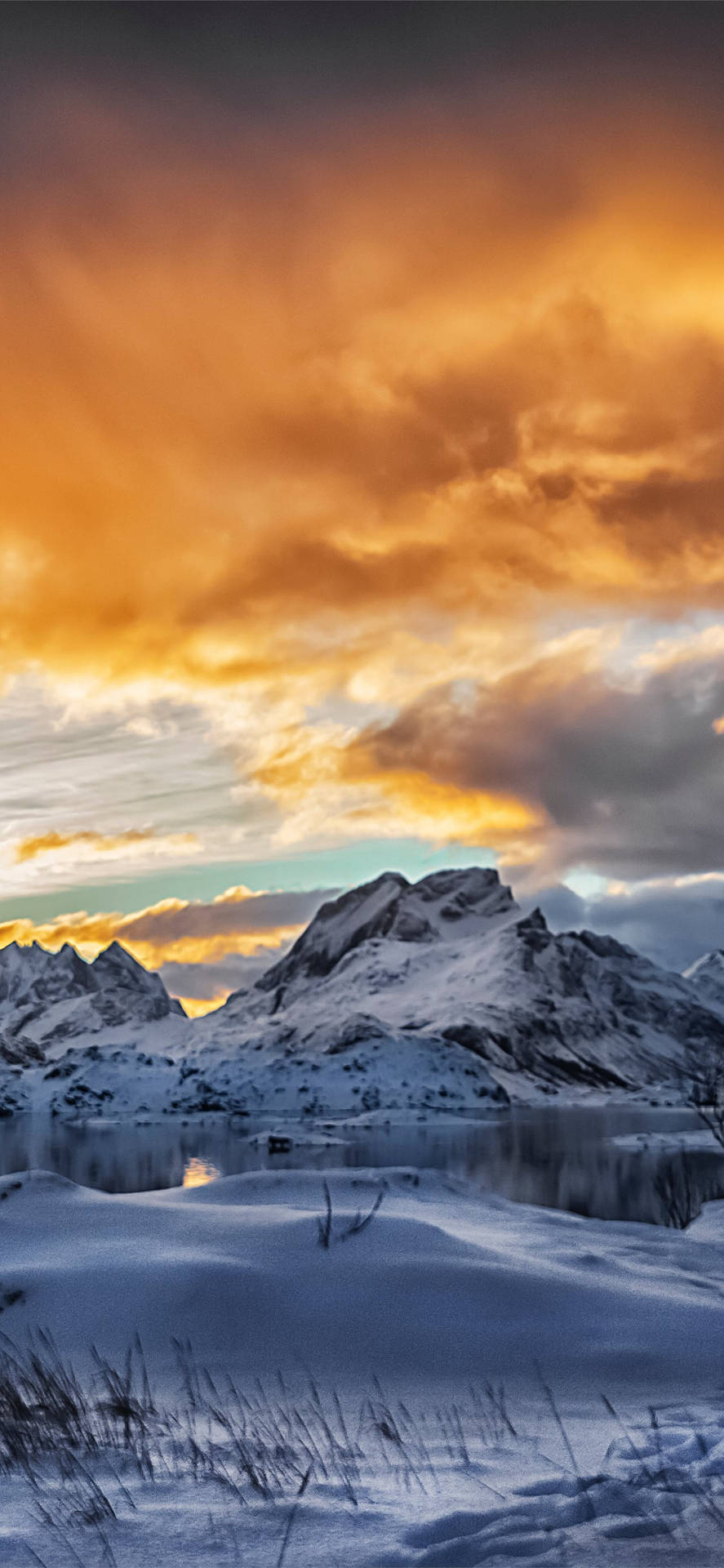 Svalbard Rusty Orange Clouds Background