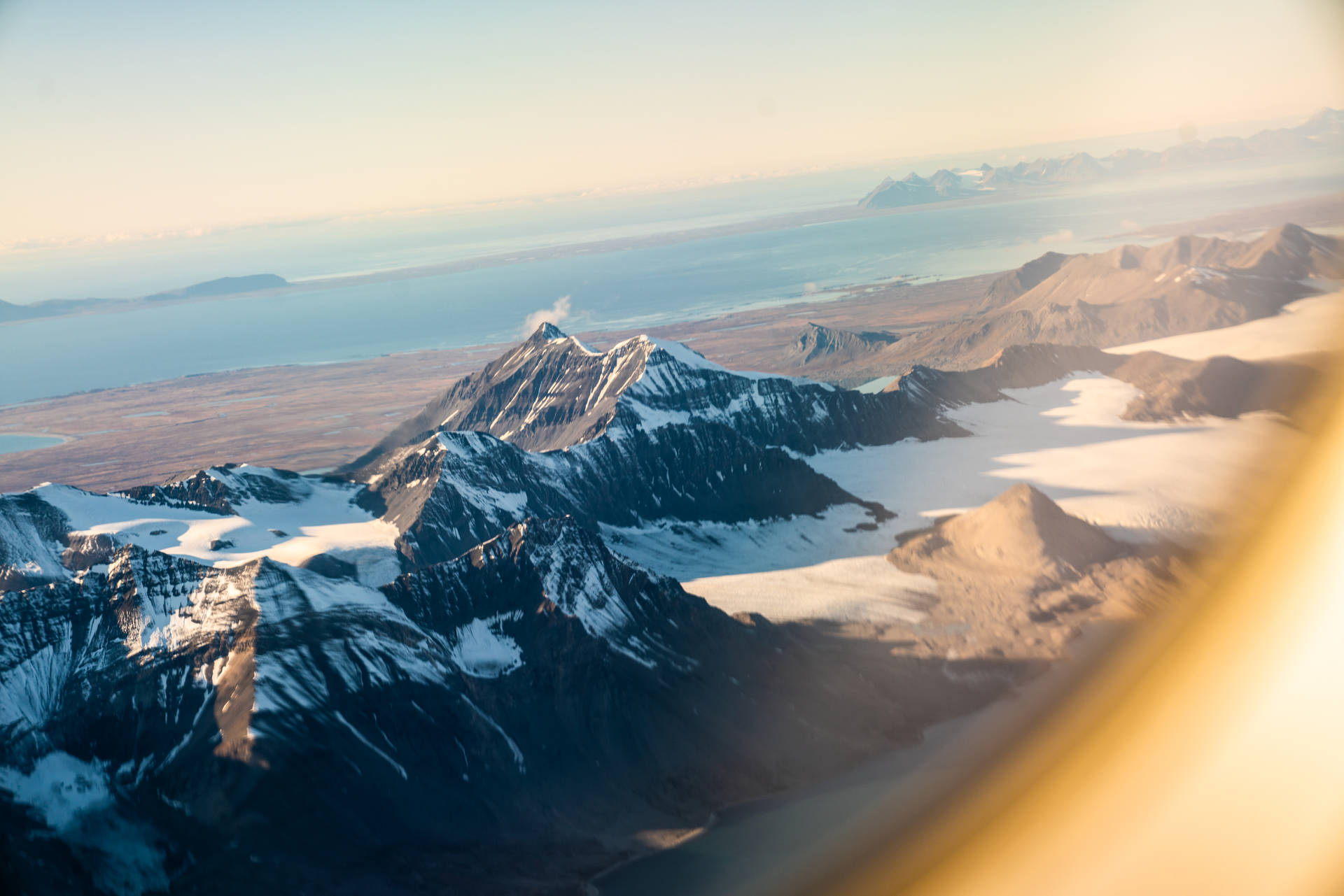 Svalbard Snowy Black Mountains Background