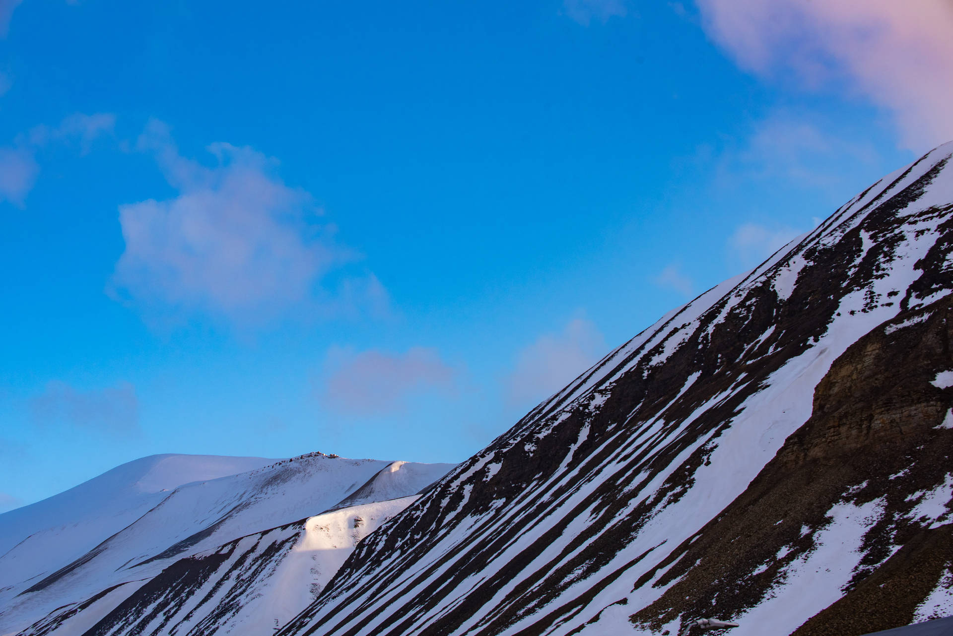 Svalbard Snowy Brown Mountain