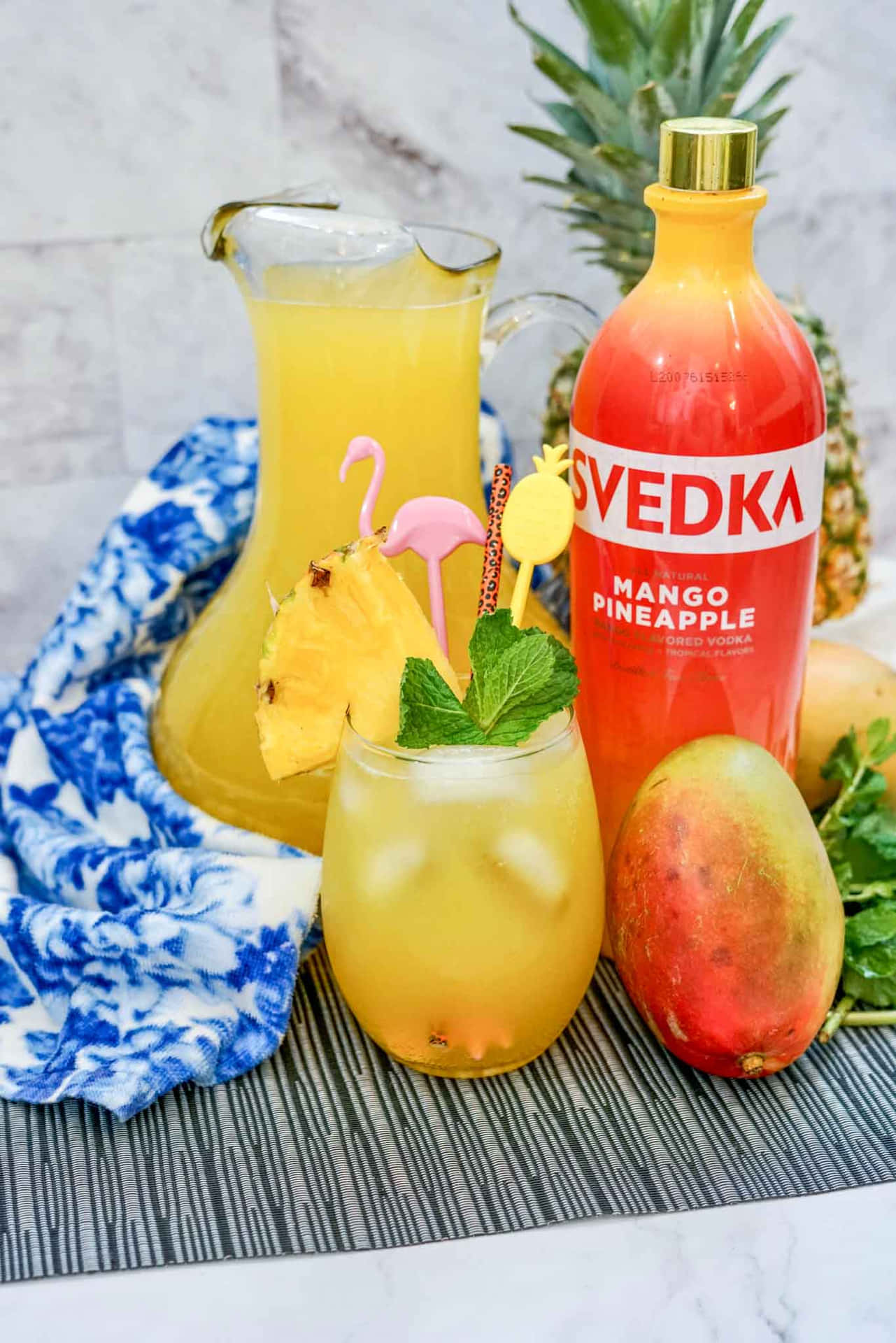 Svedka Mango Pineapple Flavored Vodka Background