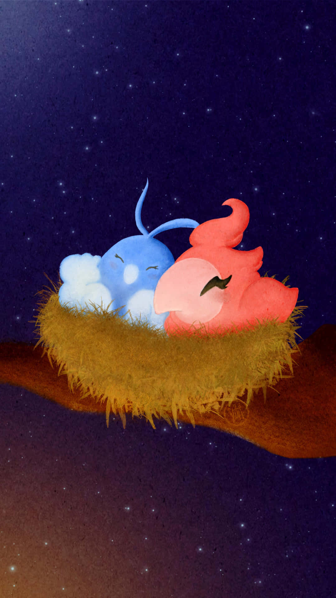 Swablu And Spritzee In Nest Background