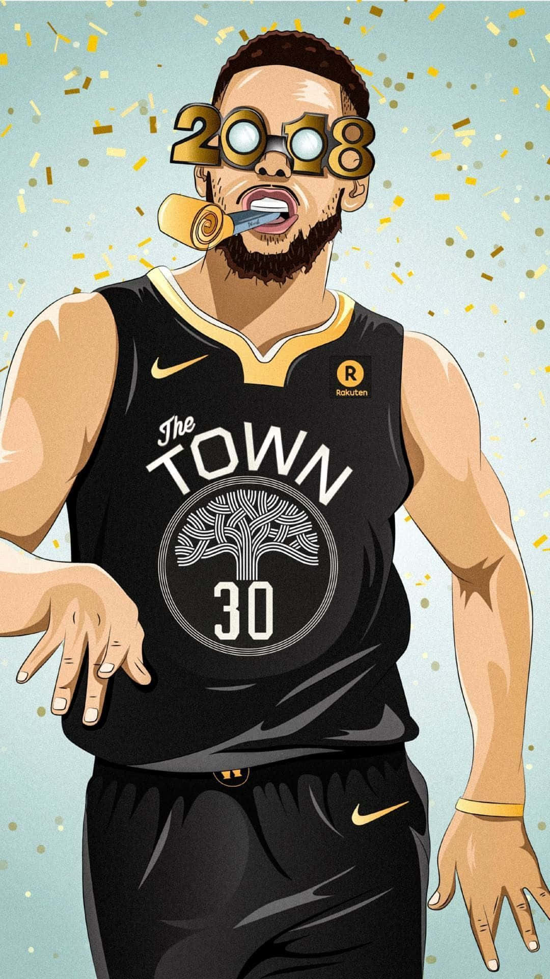 Swag Cartoon Nba Players Background