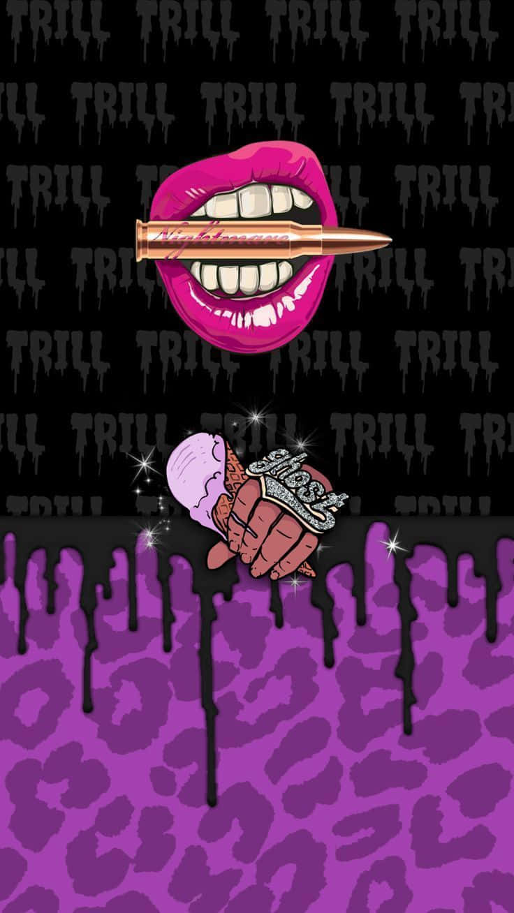 Swag Iphone Mouth Lipstick Background