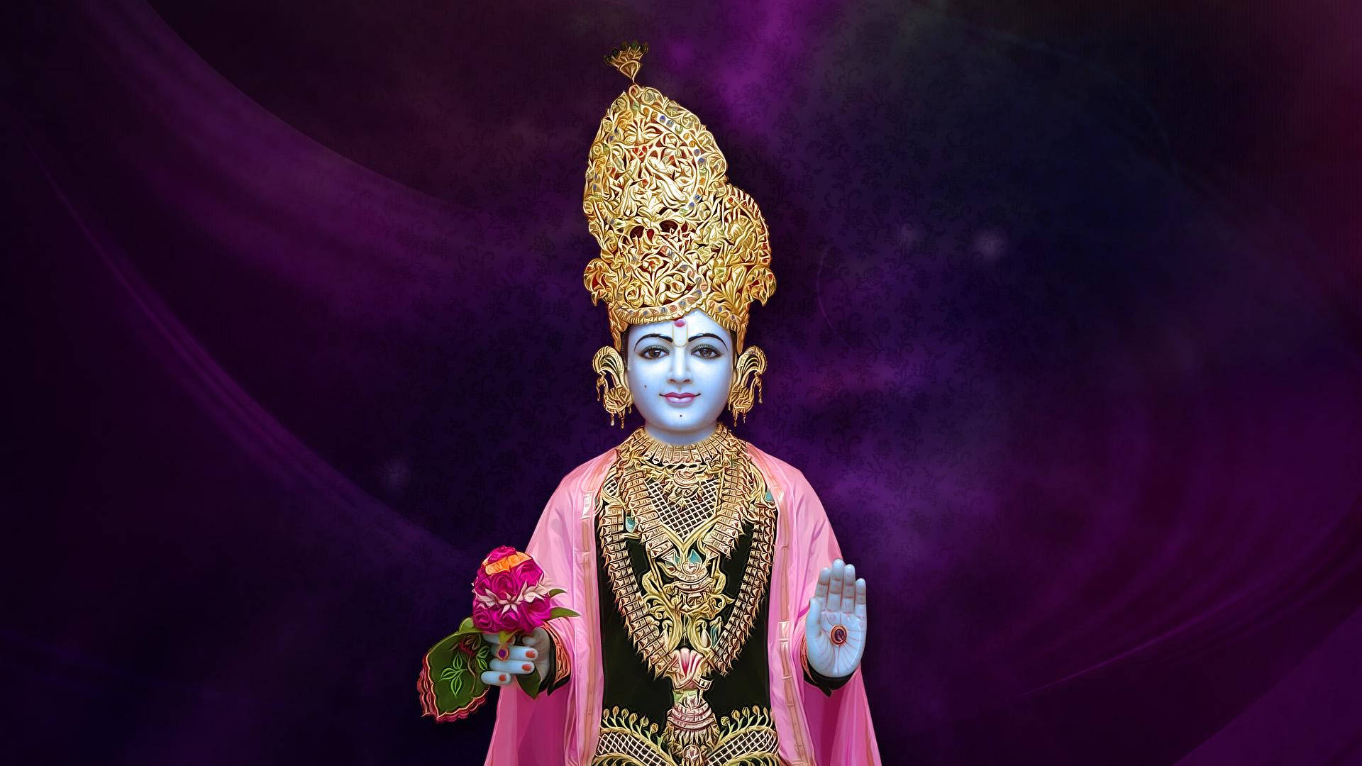 Swaminarayan Covered In Jewelry Background