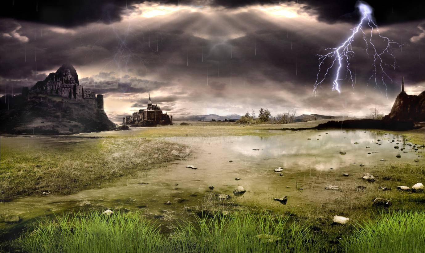 Swamp Thunderstorm Background